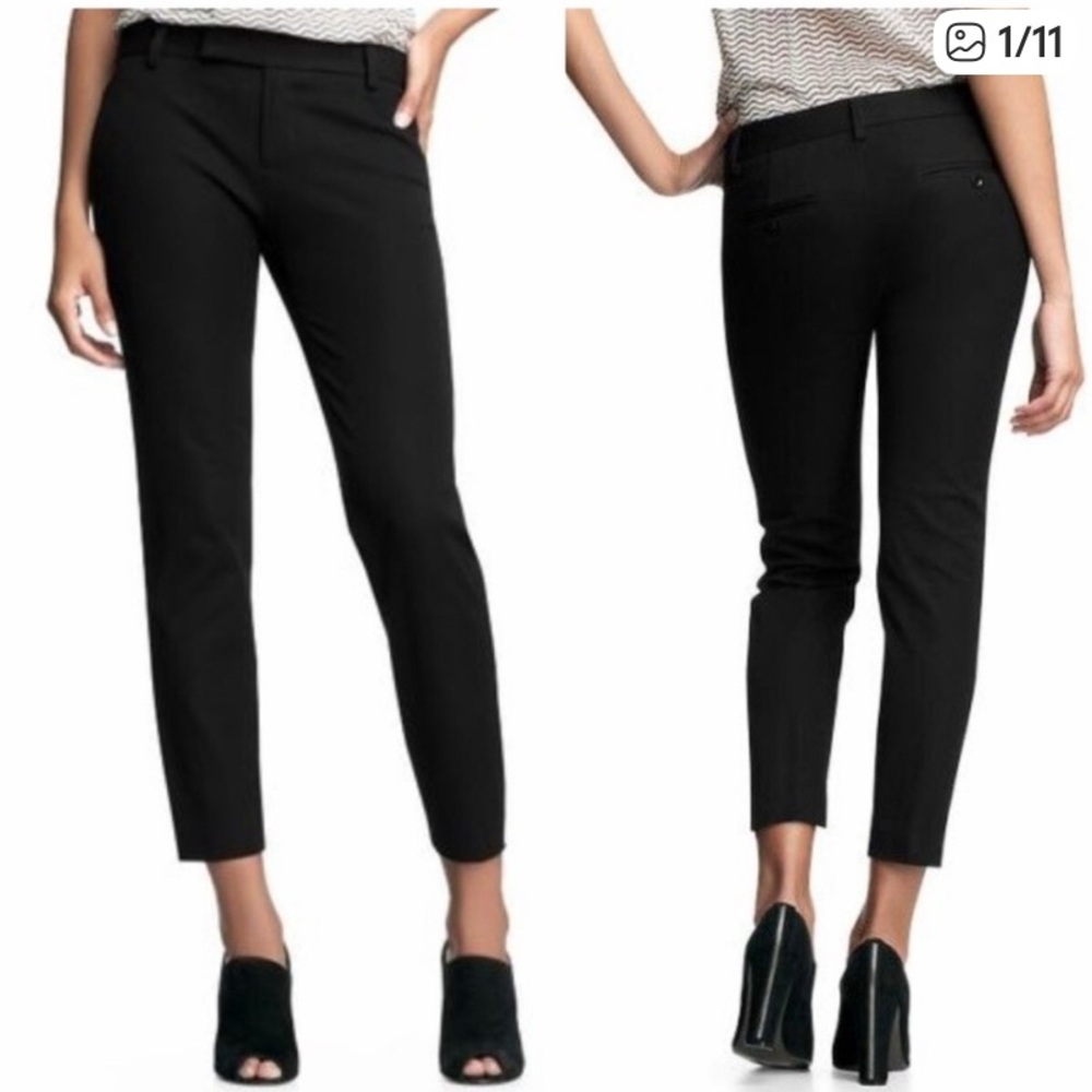 Gap slim cropped two way stretch black pants size 4R